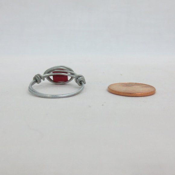 New Stainless Wrap Garnet Color Hand Crafted Ring - Picture 7 of 9